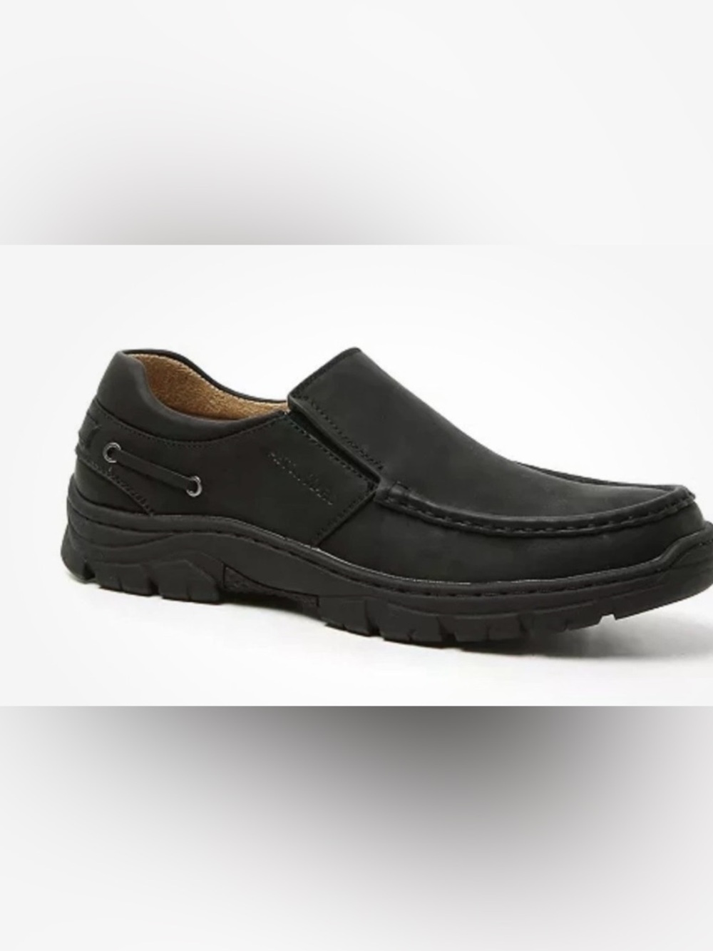 Men's Black Slip-On Casual Loafer with Rugged Sole